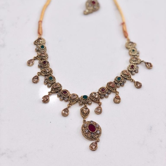 Beautiful Stone Egyptian Necklace earring + Tikka - Picture 5 of 6